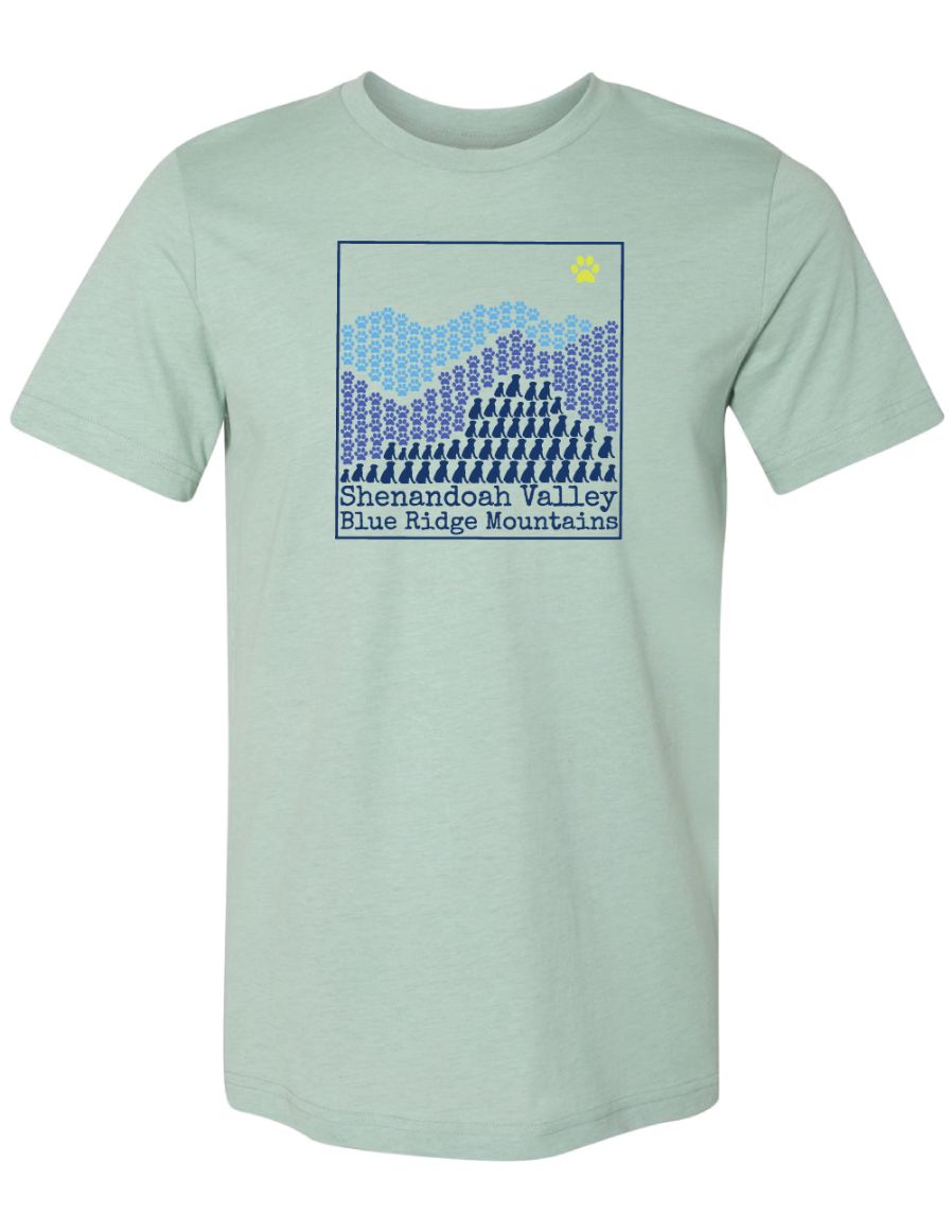Shenandoah Valley/Blue Ridge Mountains-with DOGS Short Sleeve T-Shirt