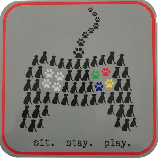 Sit. Stay. Play. - decal